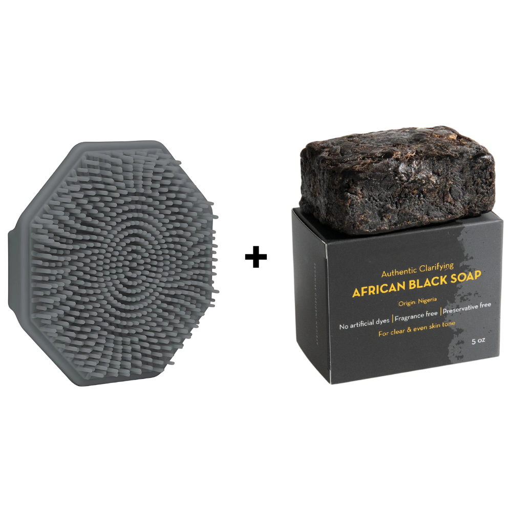 Face Scrubber & Black Soap Bundle